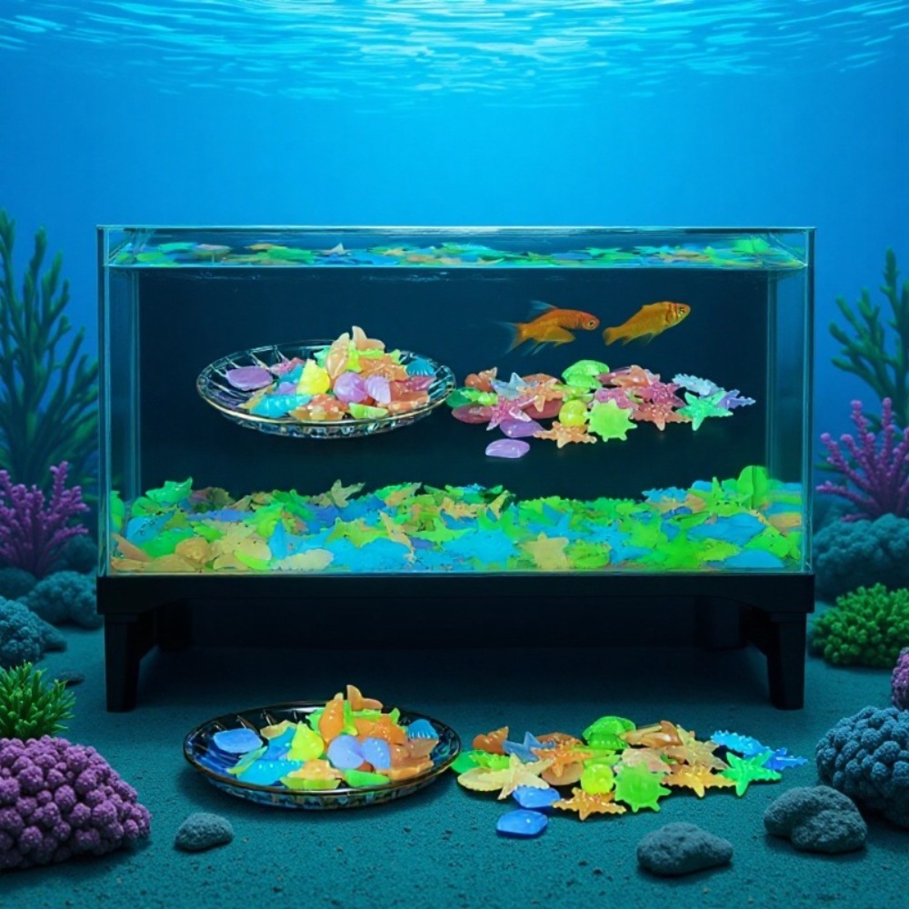 Aquarium Fish Farm - Светящиеся океанские камни, флуоресцентные ракушки, разноцветные