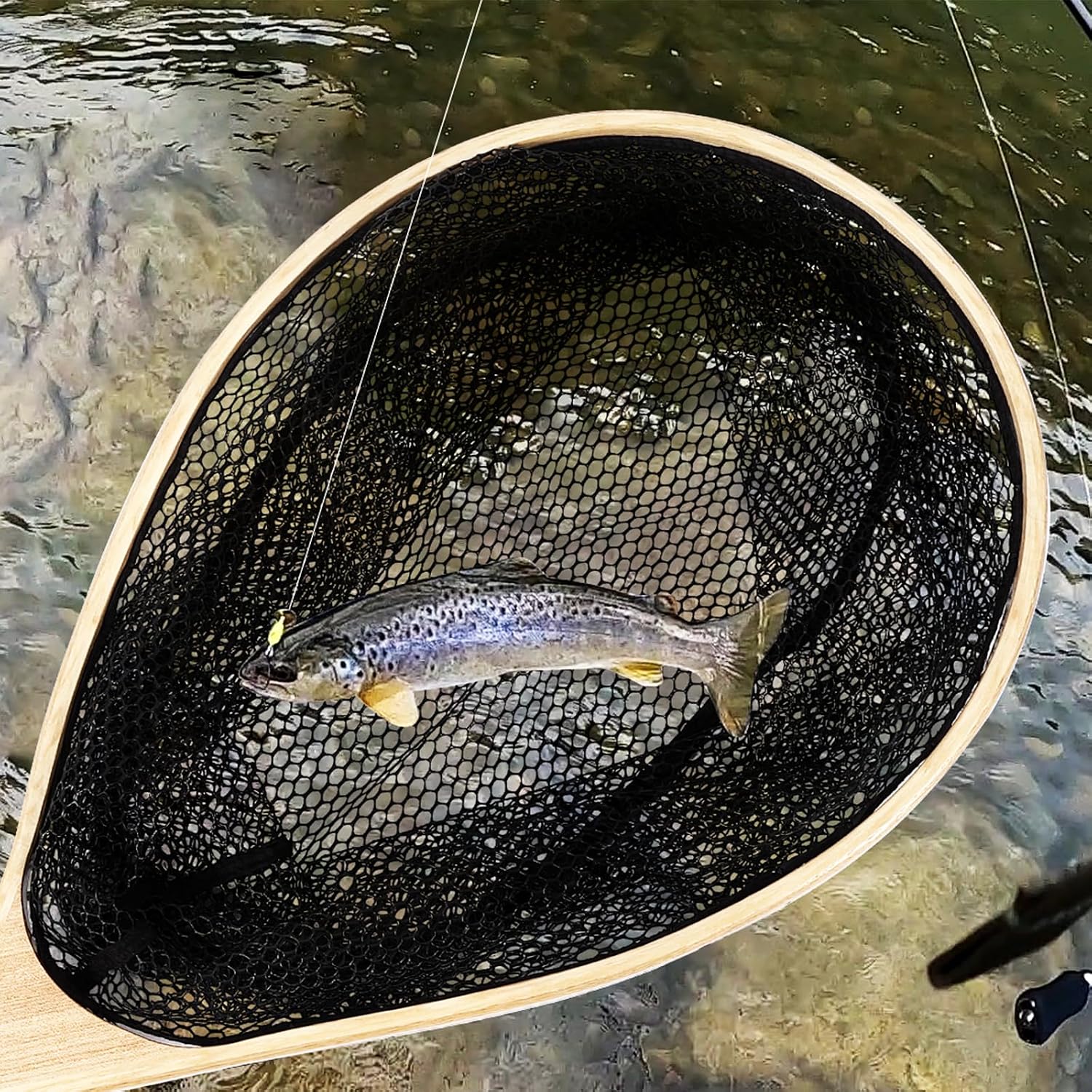 Fish Net Handle - Деревянные рыболовные сети с ручками, сверхлегкие,