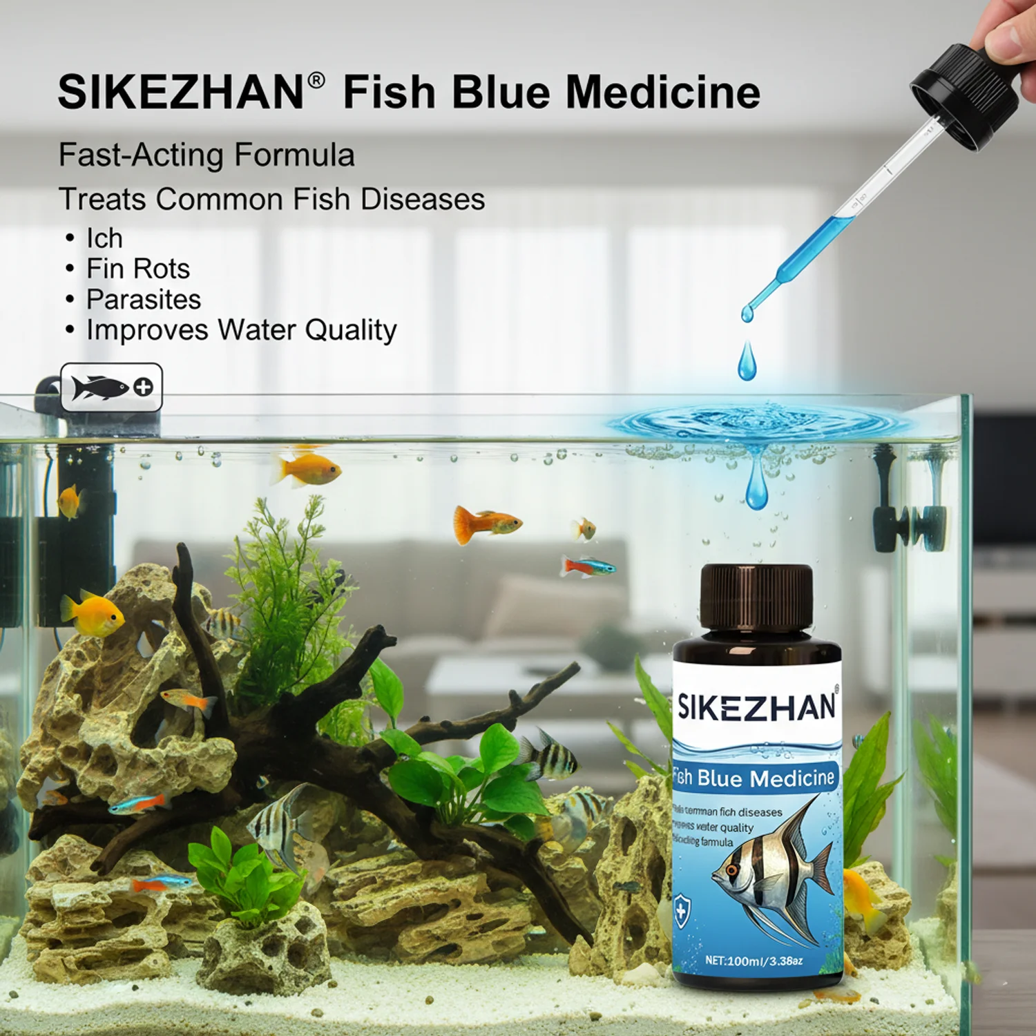 500 мл Methylene Blue Solution – обзор и цена Aquarium Fish Medicine